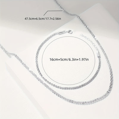 Minimalist Shimmer Necklace & Bracelet Set