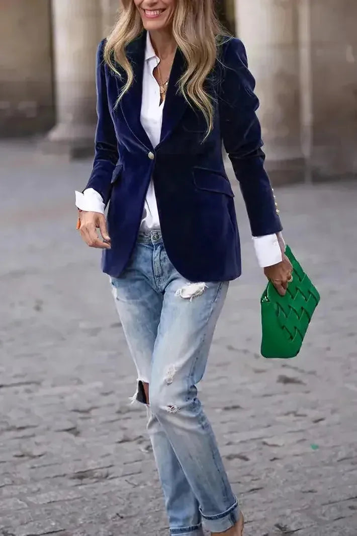 Romina | Velvet Luxe Statement Blazer