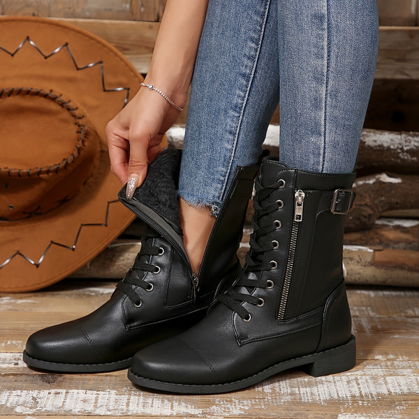 Sophie | Stylish Zipper Leather Boots