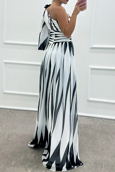 Shiloh - Elegant striped long dress