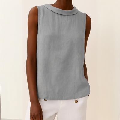 Joyce | Sleeveless Roll Collar Top