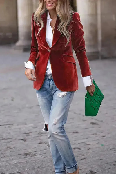 Romina | Velvet Luxe Statement Blazer