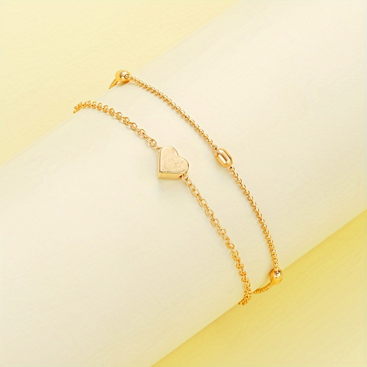 Simple Heart Necklace & Bracelet Set