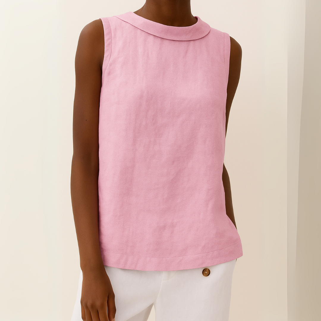 Joyce | Sleeveless Roll Collar Top