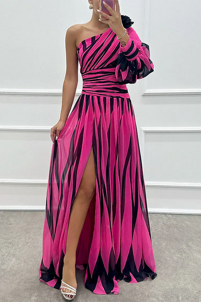 Shiloh - Elegant striped long dress