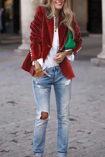 Romina | Velvet Luxe Statement Blazer