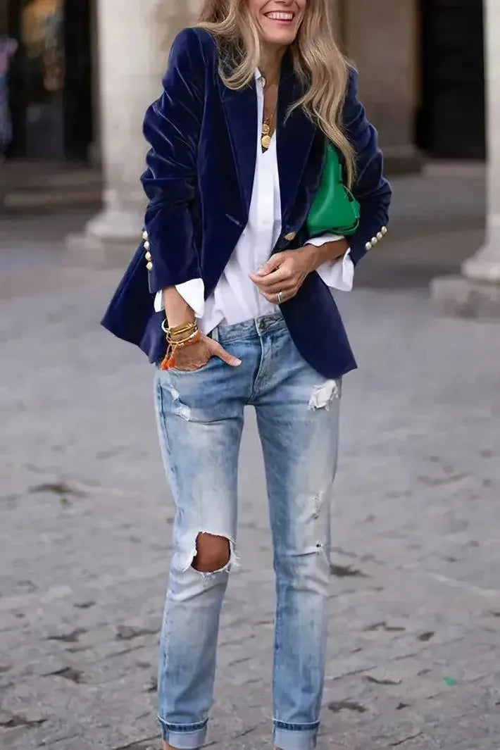 Romina | Velvet Luxe Statement Blazer