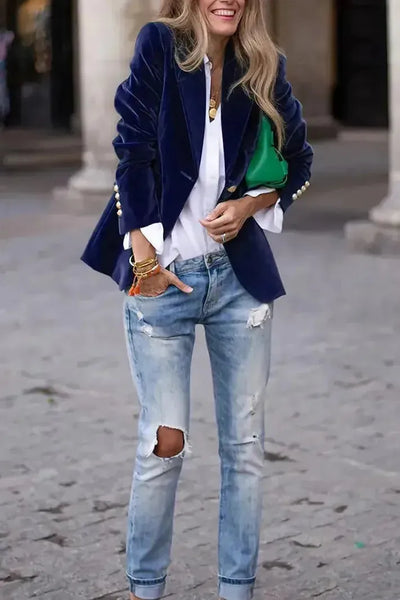 Romina | Velvet Luxe Statement Blazer