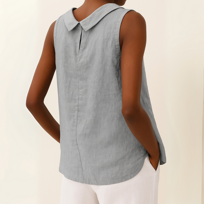 Joyce | Sleeveless Roll Collar Top