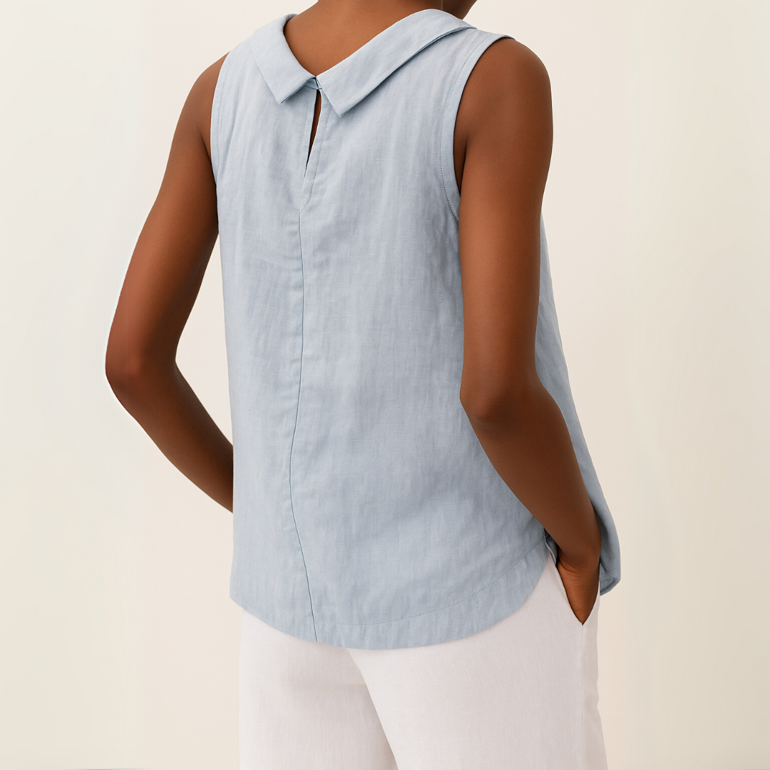Joyce | Sleeveless Roll Collar Top