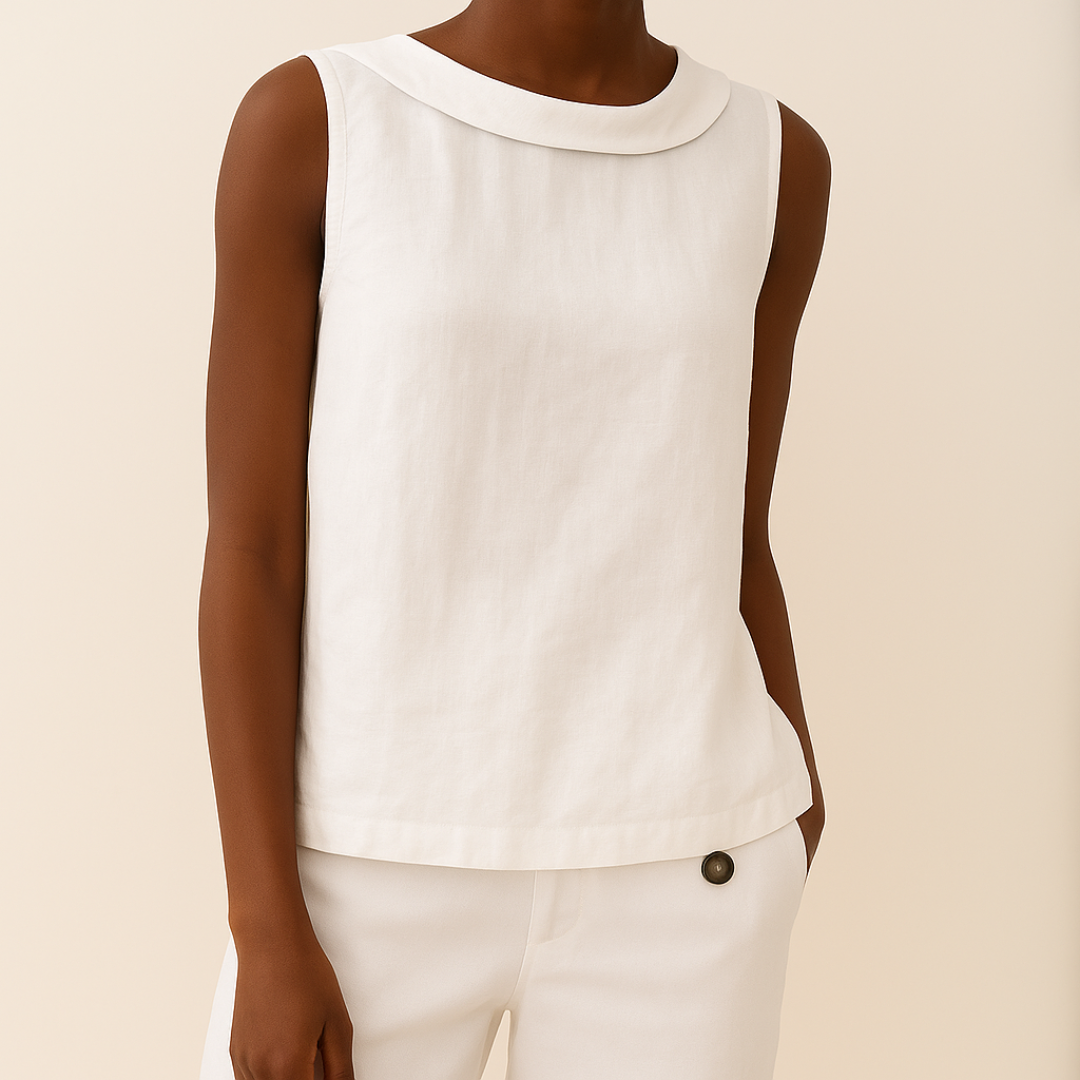 Joyce | Sleeveless Roll Collar Top