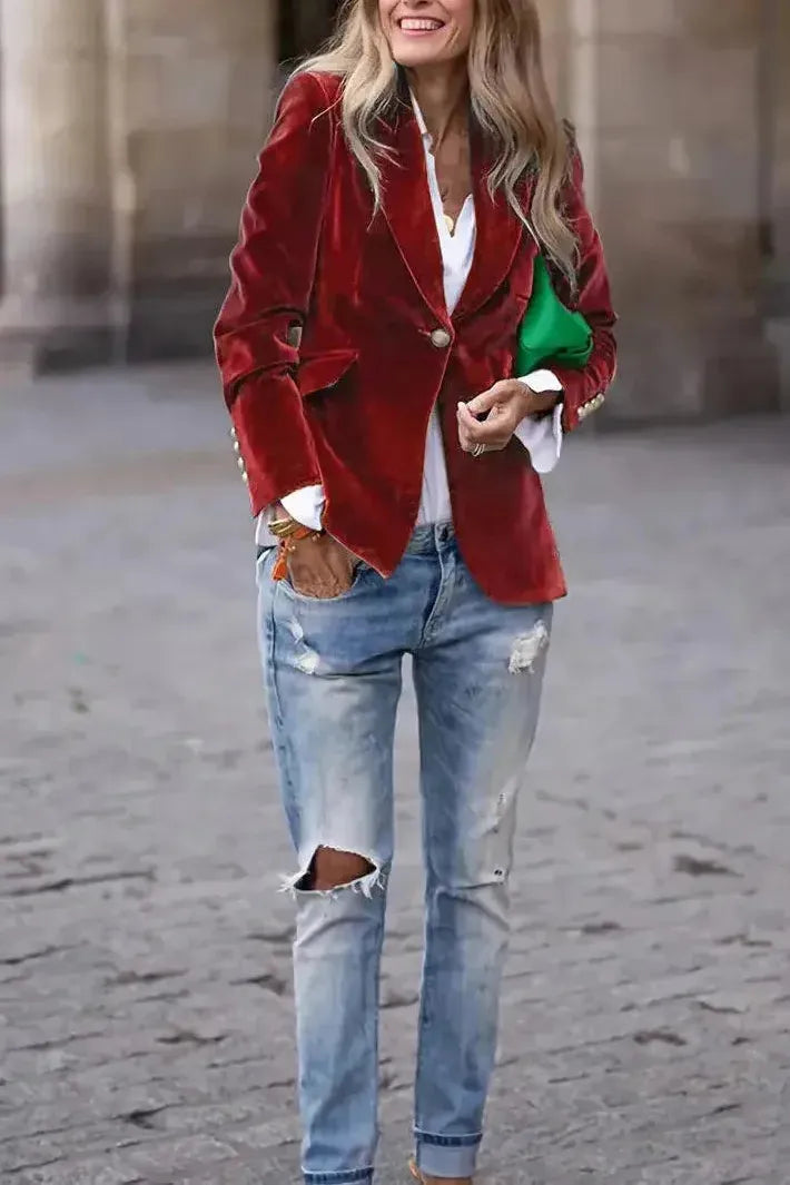 Romina | Velvet Luxe Statement Blazer