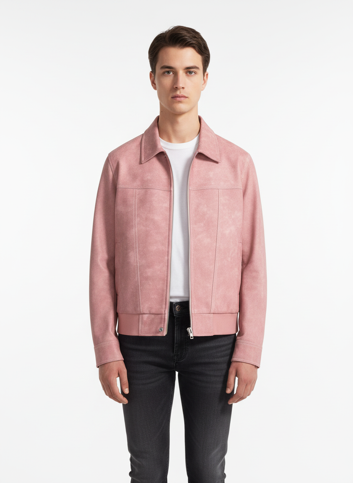 Aiden | Men's Leather Jacket With Zip Closure And Side Pockets | Casual