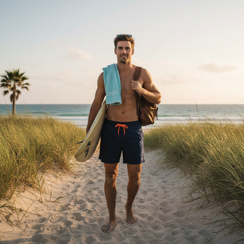 Aiden | Men's Swim Short With Drawstring Waist And Side Pockets | Sporty