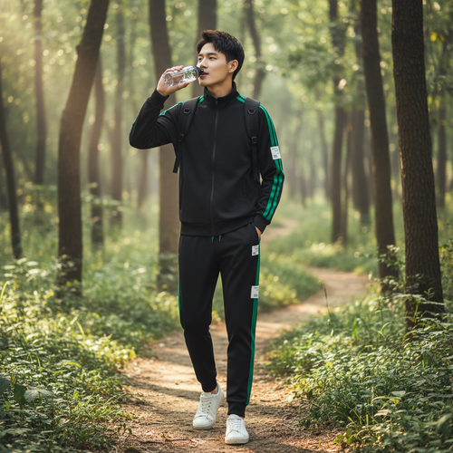 Aiden | Men's Two Piece Set With Zip Jacket And Drawstring Pants | Sporty