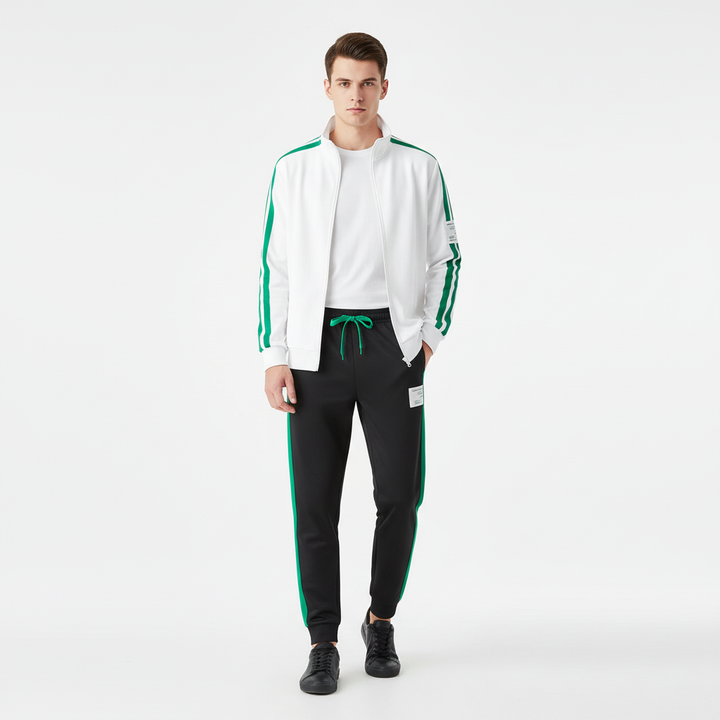 Aiden | Men's Two Piece Set With Zip Jacket And Drawstring Pants | Sporty