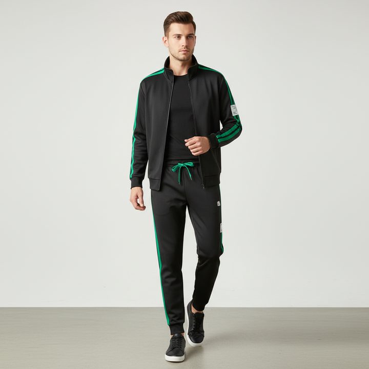 Aiden | Men's Two Piece Set With Zip Jacket And Drawstring Pants | Sporty
