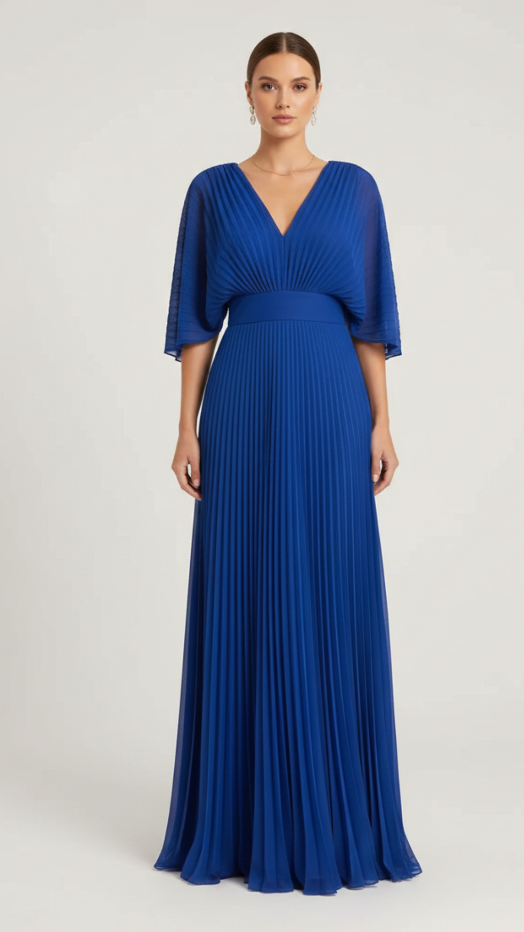 Alessia | Women's Wedding Guest Dress With Plunging V Neck And Pleated Skirt