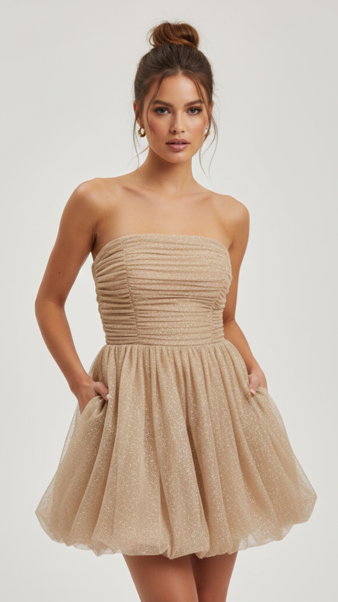 Amara | Women's Prom Dress With Strapless Neckline And Gathered Bodice