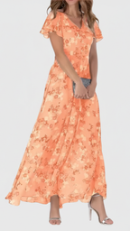 Amelia | Women's Cocktail Dress With V-Neckline And Flutter Sleeves | Feminine