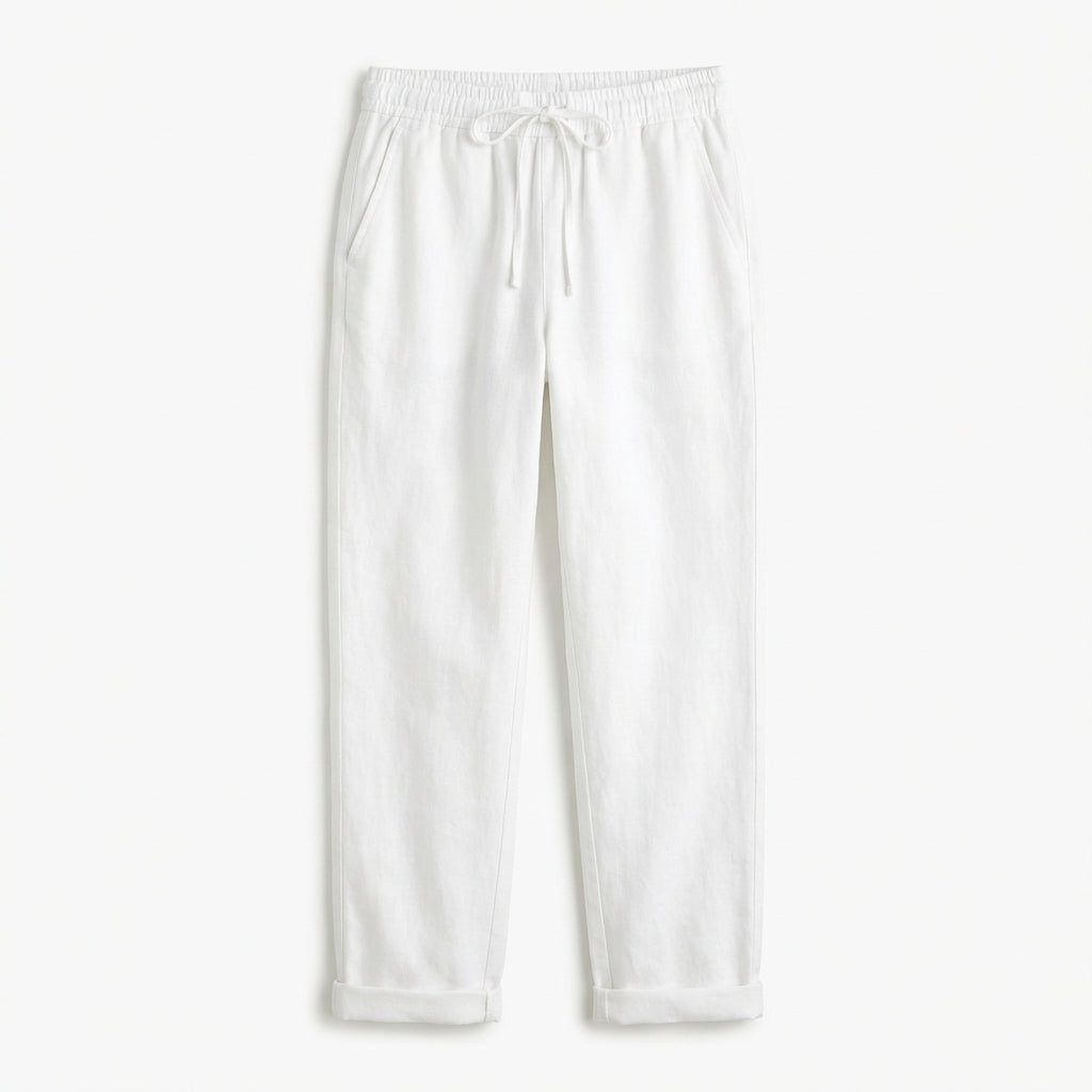 Amelia | Women’s Linen Trousers With Drawstring Waist And Side Pockets | Casual