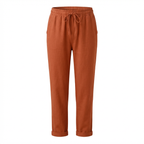 Amelia | Women’s Linen Trousers With Drawstring Waist And Side Pockets | Casual