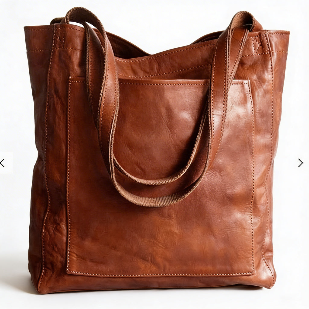 Amelia | Women’s Tote Bag With Contrast Stitching And Long Handles | Classic