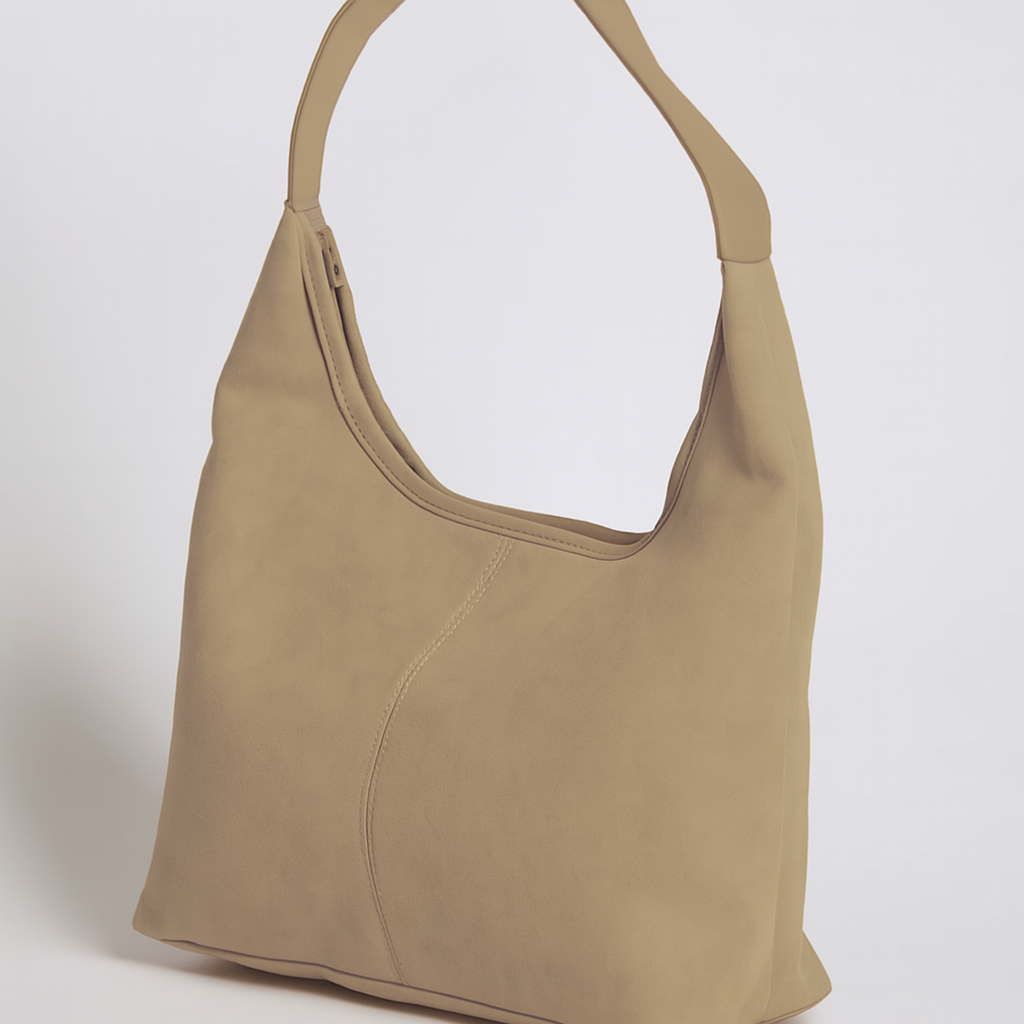 Amelia | Women’s Vegan Suede Tote Bag With Soft Shape And Matching Pouch | Chic