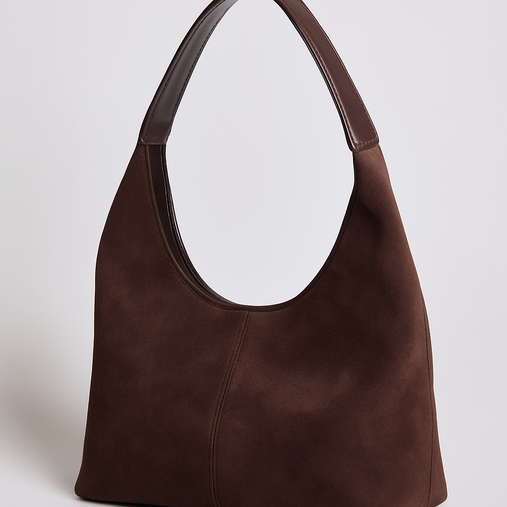 Amelia | Women’s Vegan Suede Tote Bag With Soft Shape And Matching Pouch | Chic