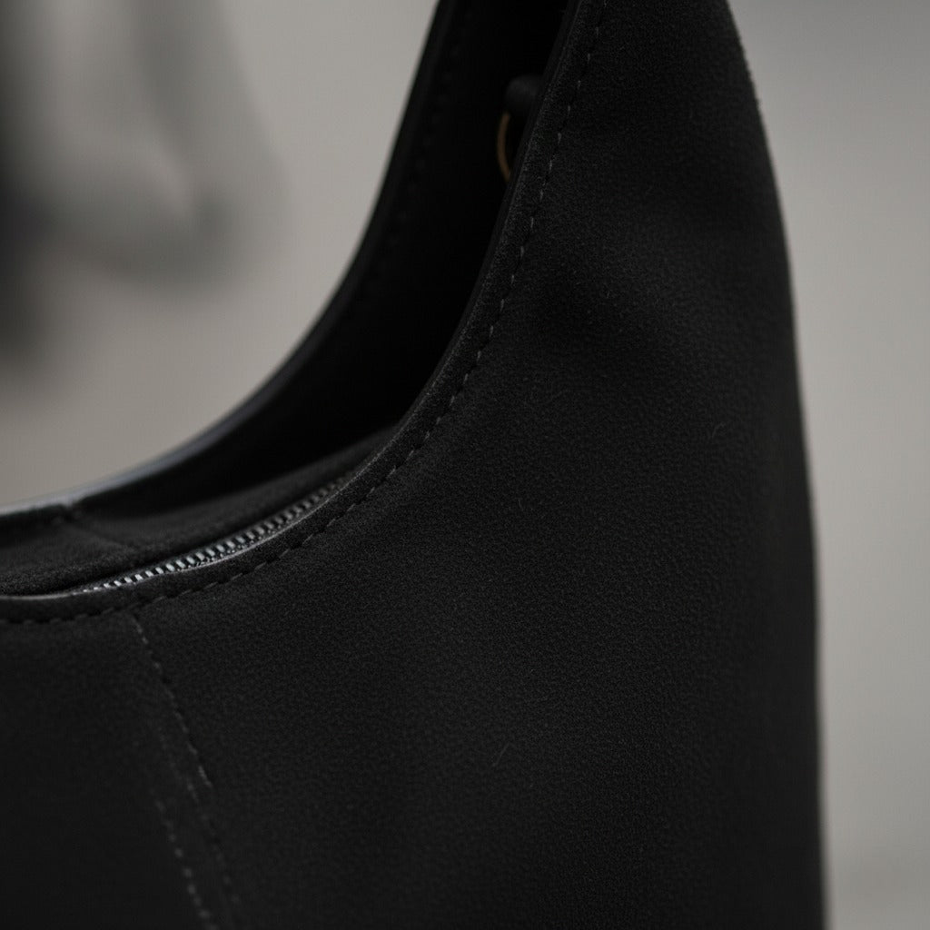 Amelia | Women’s Vegan Suede Tote Bag With Soft Shape And Matching Pouch | Chic