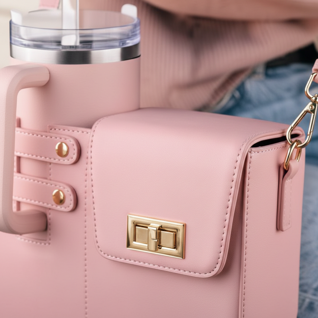 Arielle | Women’s Utility Handbag With Bottle Holder And Gold Hardware | Active