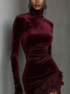 Aurette | Women's Prom Dress With High Neck And Asymmetric Hem