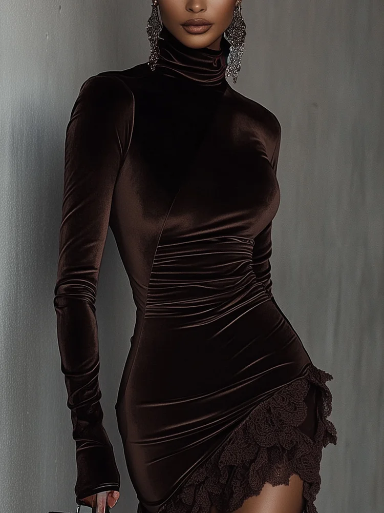 Aurette | Women's Prom Dress With High Neck And Asymmetric Hem