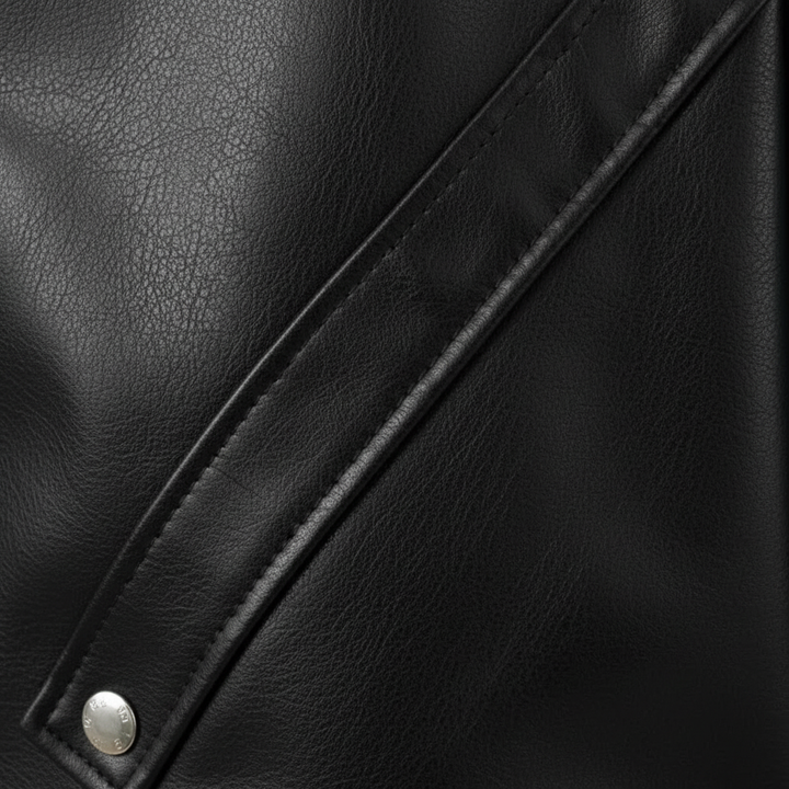 Ava | Men's Leather Jacket With Zip Closure And Point Collar | Minimalist