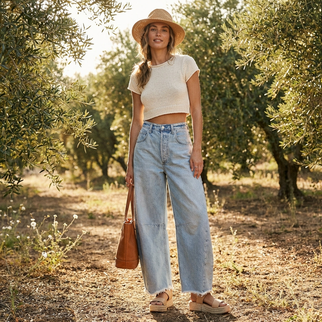 Ava | Women’s Baggy Jeans With Wide Leg Silhouette And Raw Hem Detail | Casual