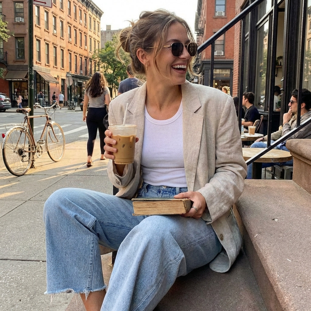 Ava | Women’s Baggy Jeans With Wide Leg Silhouette And Raw Hem Detail | Casual