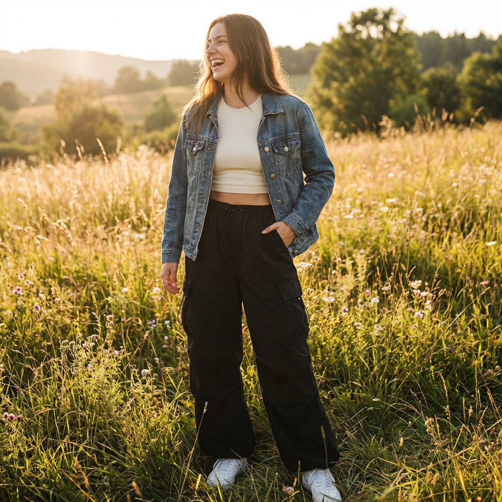 Ava | Women’s Cargo Trouser With Oversized Cargo Pockets And Drawstring | Street