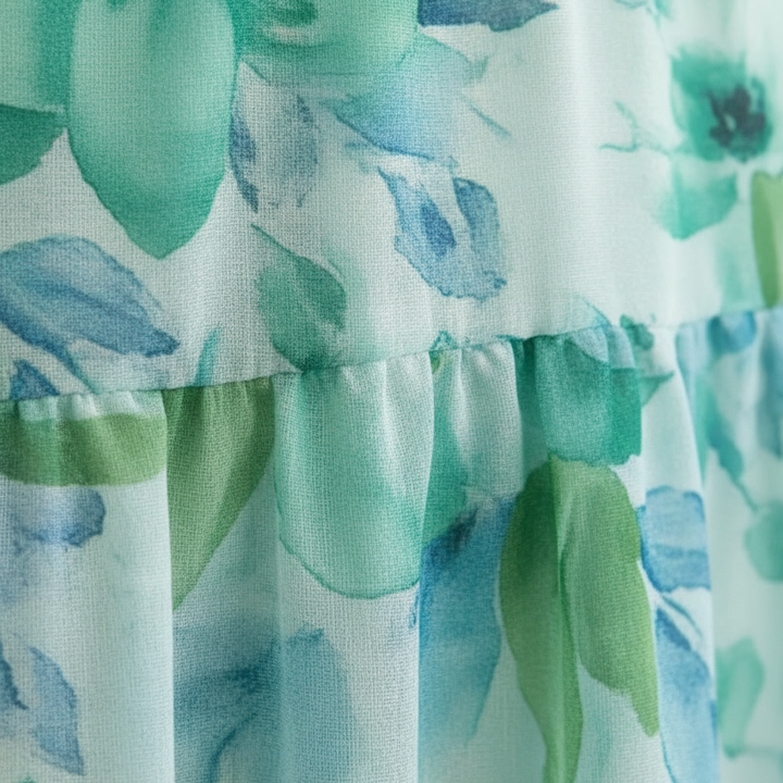 Ava | Women's Floral Maxi Dress With V-Neck And Pleated Skirt | Elegant