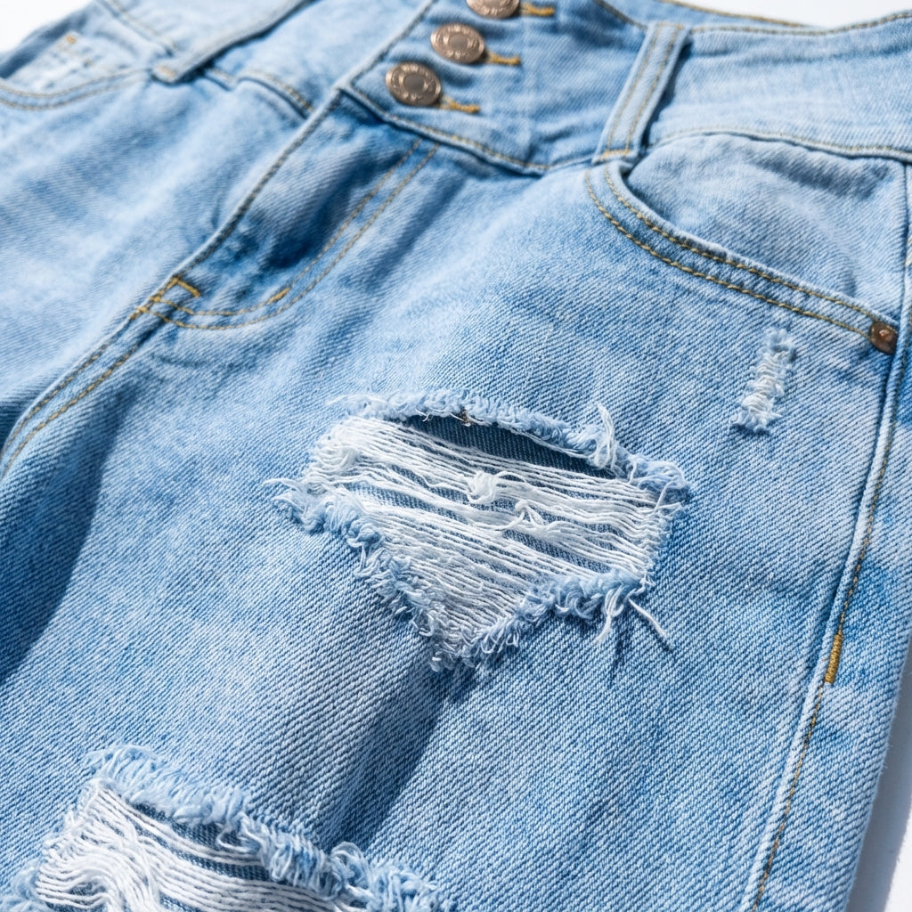 Ava | Women’s High Waist Jeans With Distressed Detail And Skinny Fit | Street