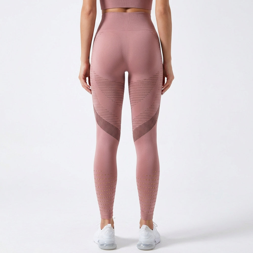 Ava | Women’s Leggings With High Waist And Ribbed Contour Panels | Active
