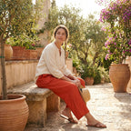 Ava | Women’s Linen Trousers With Elastic Waistband And Wide Leg Silhouette | Casual