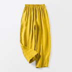 Ava | Women’s Linen Trousers With Elastic Waistband And Wide Leg Silhouette | Casual