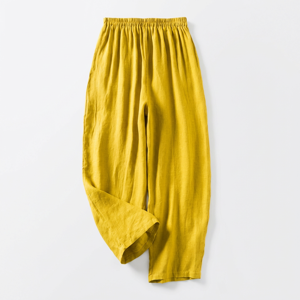 Ava | Women’s Linen Trousers With Elastic Waistband And Wide Leg Silhouette | Casual