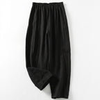 Ava | Women’s Linen Trousers With Elastic Waistband And Wide Leg Silhouette | Casual