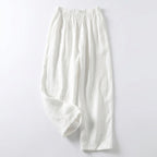 Ava | Women’s Linen Trousers With Elastic Waistband And Wide Leg Silhouette | Casual