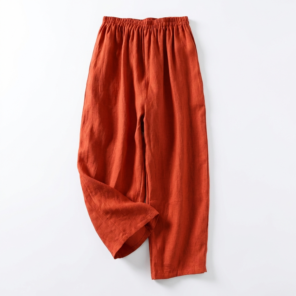 Ava | Women’s Linen Trousers With Elastic Waistband And Wide Leg Silhouette | Casual