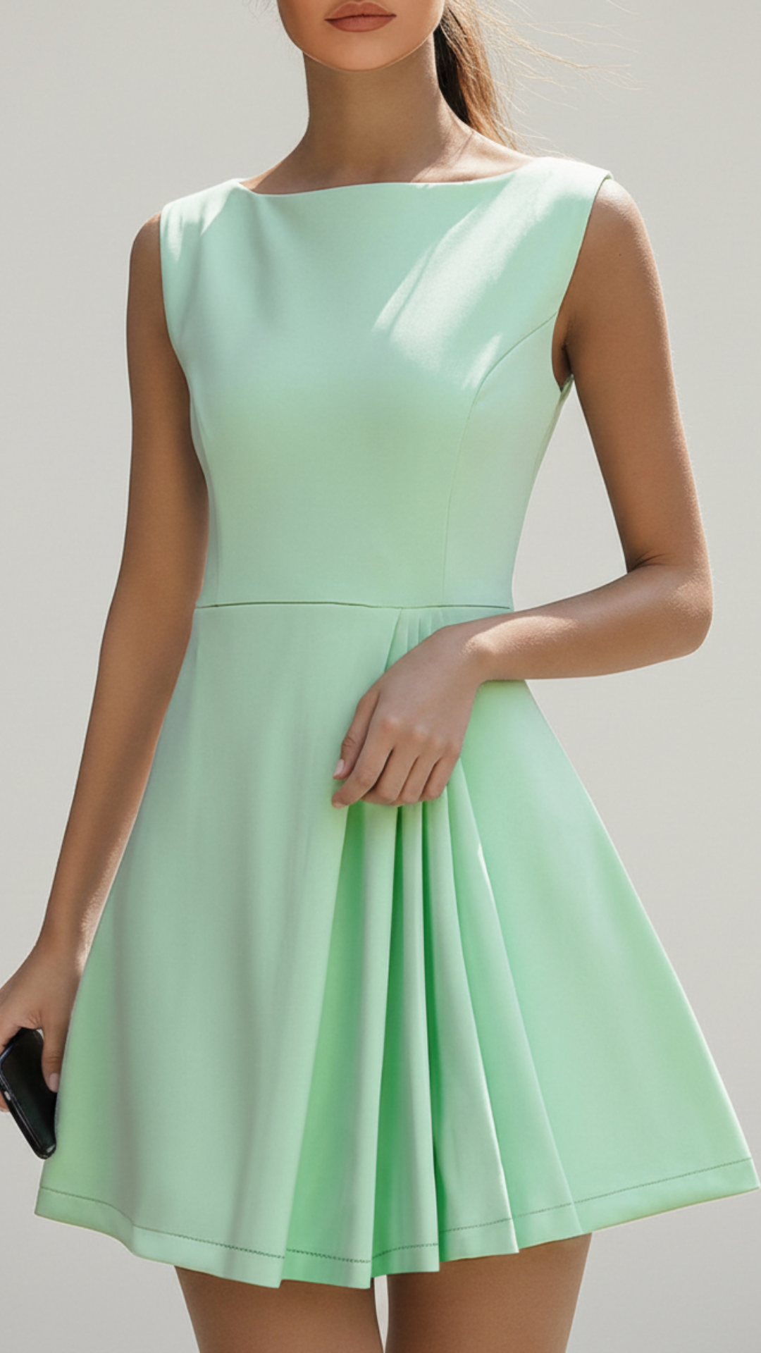 Ava | Women’s Mini Dress With Sleeveless Design And Pleated Skirt