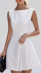 Ava | Women’s Mini Dress With Sleeveless Design And Pleated Skirt