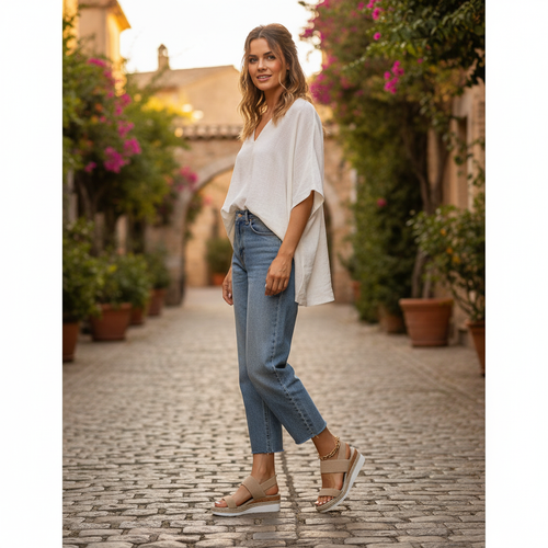 Ava | Women's Orthopedic Sandals With Elastic Straps And Platform Sole | Casual
