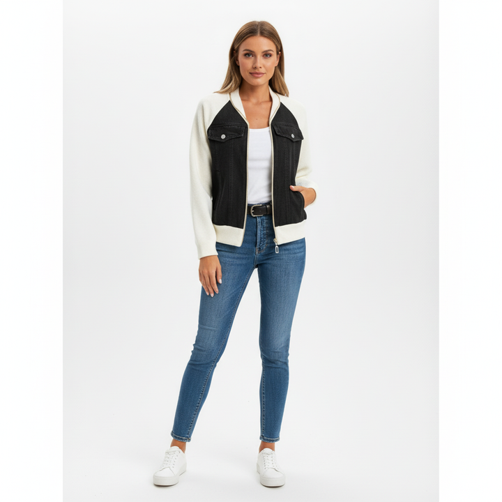 Ava | Women's Sherpa Jacket With Zip Closure And Chest Pockets | Casual